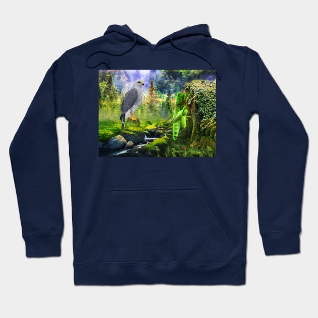 hawks bird and locust in jungle Hoodie by Choulous79